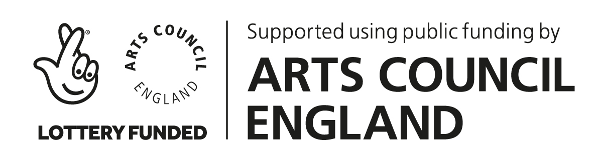 The logo for Arts Council England, incorporating the National Lottery.